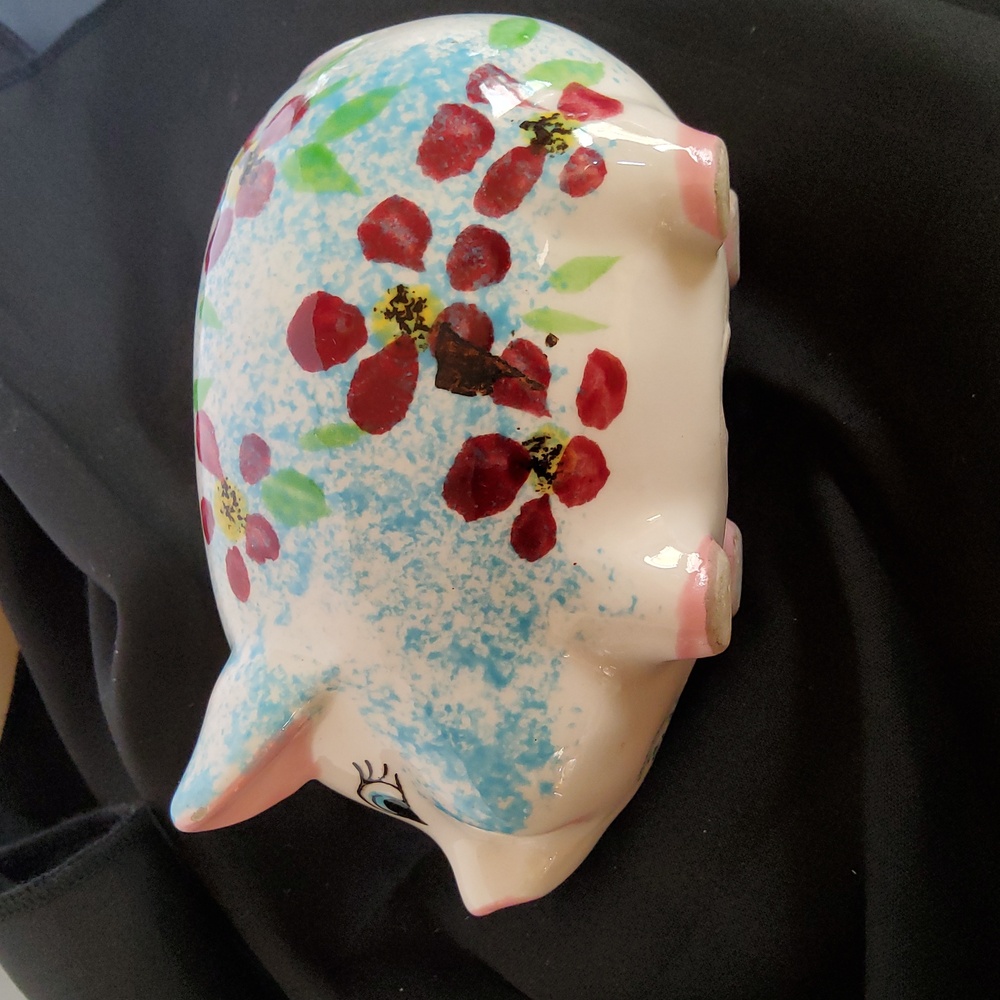 Vintage Handpainted Ceramic Piggy Bank Japan - Picture 7 of 8